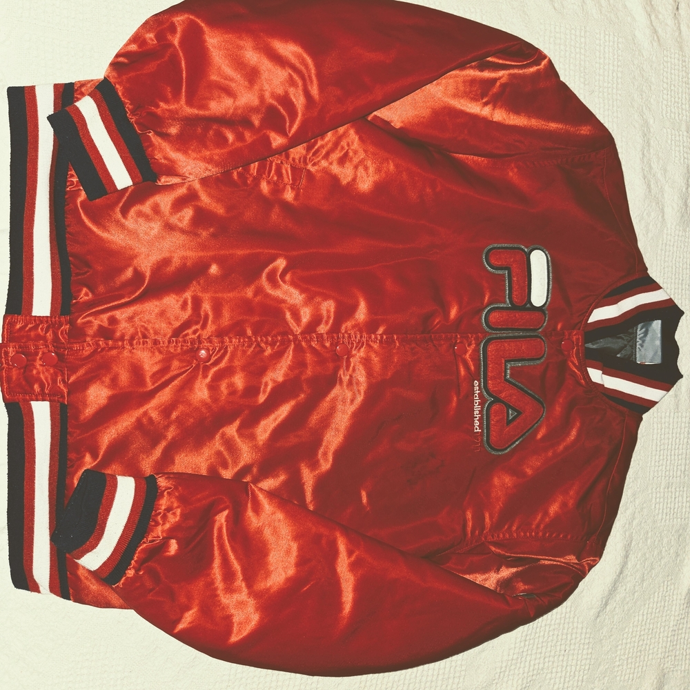 Fila Quilted Jacket with Red and Blue Details